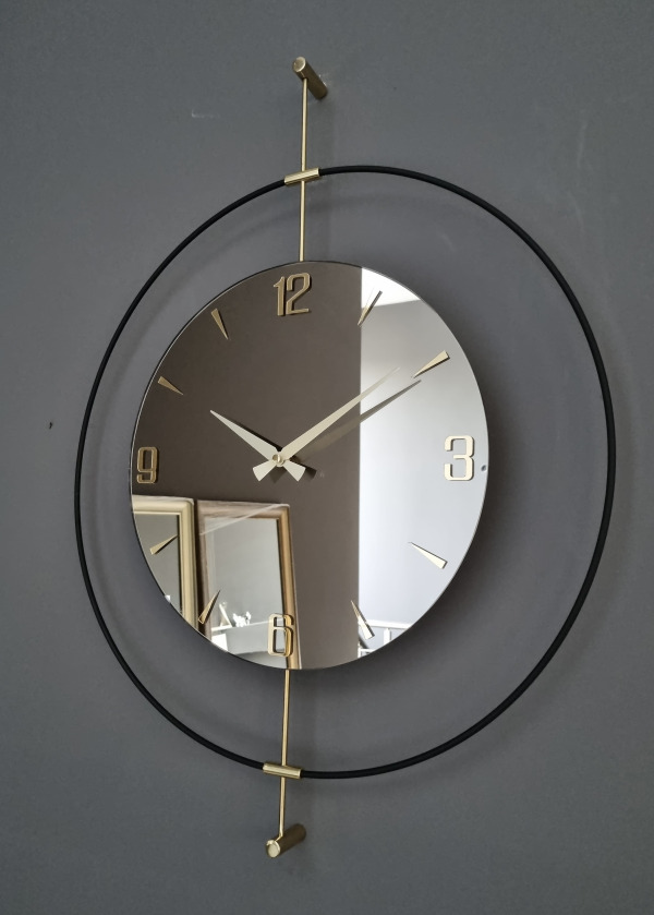 BELLA ÖZEL SERİ AYNALI METAL DETAYLI DUVAR SAATİ