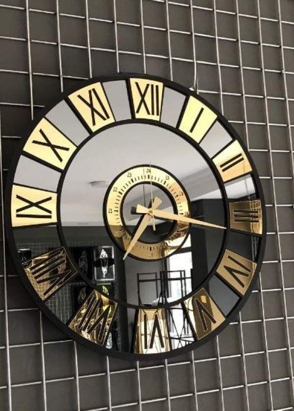 ÖZEL İŞÇİLİK AYNALI DUVAR SAATİ