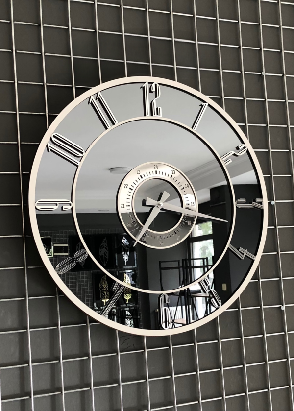 ÖZEL İŞÇİLİK AYNALI DUVAR SAATİ