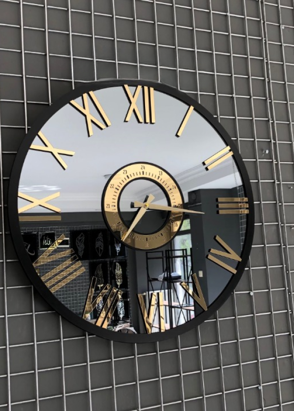 ÖZEL İŞÇİLİK AYNALI DUVAR SAATİ