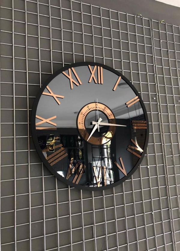 ÖZEL İŞÇİLİK AYNALI DUVAR SAATİ